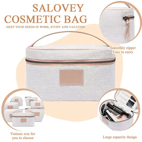 Plain Color Makeup Case Wholesale Canvas Womens Cosmetic Bag For Travel